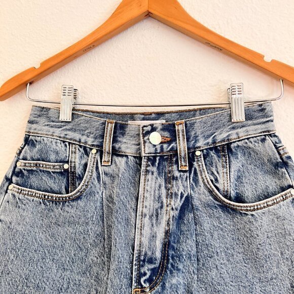 NWT Anine Bing High Rise Vintage Blue Shorts Sample 24‌‌ - Picture 3 of 13